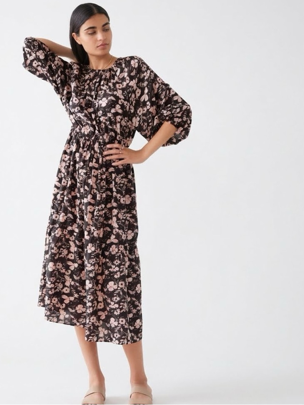 & Other Stories Voluminous Raglan Sleeve Midi Dress